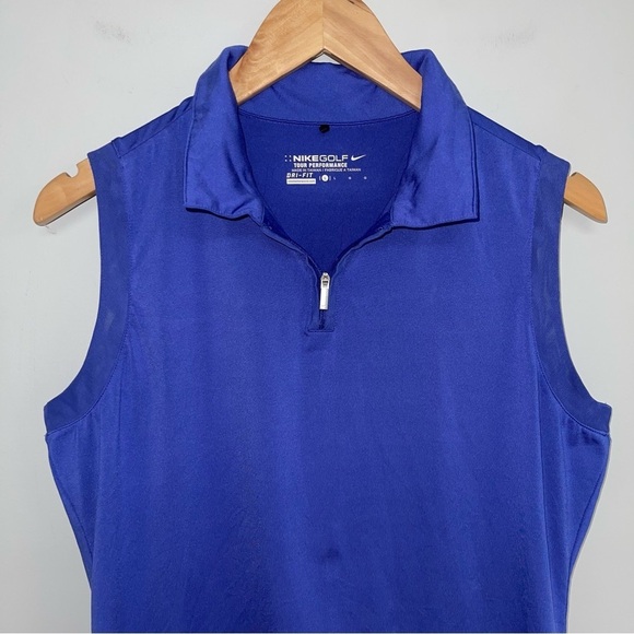 Nike Golf Sleeveless Polo Women’s Size Large Purple Blue Tour Performance Top - Picture 3 of 8